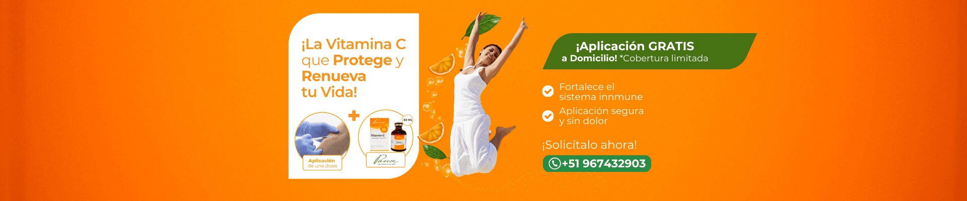 Vitamina C de aplicación gratis a domicilio